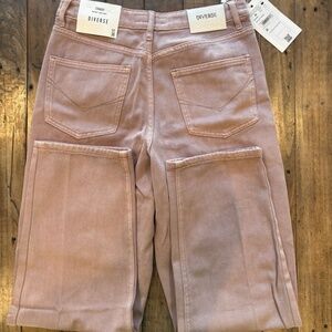 BRAND NEW Diverse Denim Straight High Waisted Light Pink Jeans - Size 36